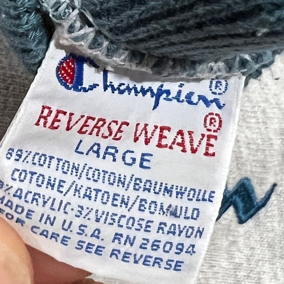 Vintage 1980s Champion Logo Stitched Reverse Weave Gray Crewneck Sweatshirt - Picture 4 of 4